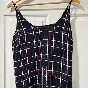 Banana Republic Factory Navy Plaid Blouse